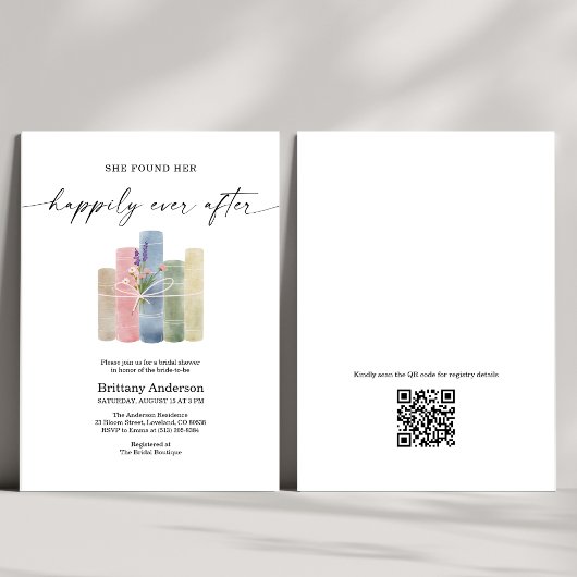 Happily Ever After Boek Bruiloftsfeest QR Code Kaart