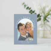 Happily Ever After Boogfoto Bruiloftsreceptie Aankondigingskaart (Staand voorkant)