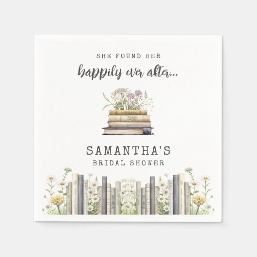 Happily Ever After Book Bridal Shower Servet (Voorkant)