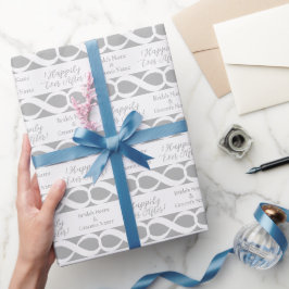 Happily Ever After! Bruid & Bruidegom Zilver op Wi Cadeaupapier