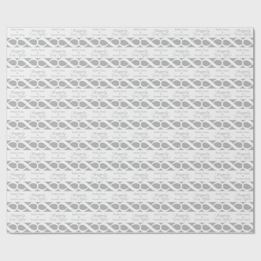 Happily Ever After! Bruid & Bruidegom Zilver op Wi Cadeaupapier (Vlak)