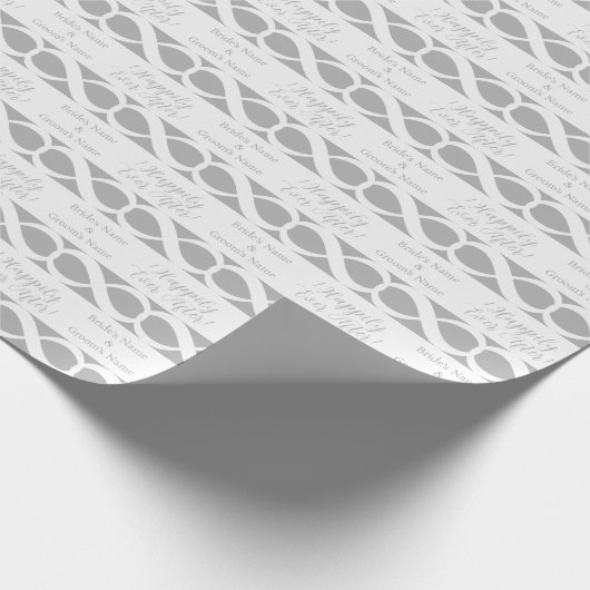 Happily Ever After! Bruid & Bruidegom Zilver op Wi Cadeaupapier (Hoek)