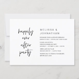 Happily Ever After, Bruiloft Elopement Feestdiner Kaart