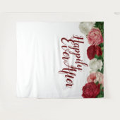 Happily Ever After Bruiloft Feest Achtergrond Wandkleed (Voorkant (horizontaal))