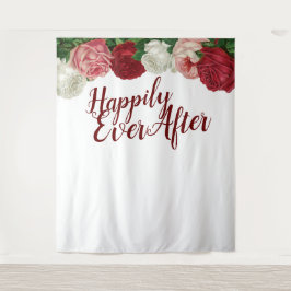 Happily Ever After Bruiloft Feest Achtergrond Wandkleed