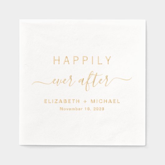 Happily Ever After Bruiloft Folie Servetten (Voorkant)
