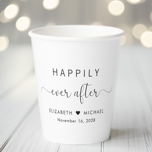 Happily Ever After Bruiloft Papieren Bekers