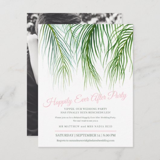 Happily Ever After bruiloftfeest na de bruiloft Save The Date (Voorkant / Achterkant)