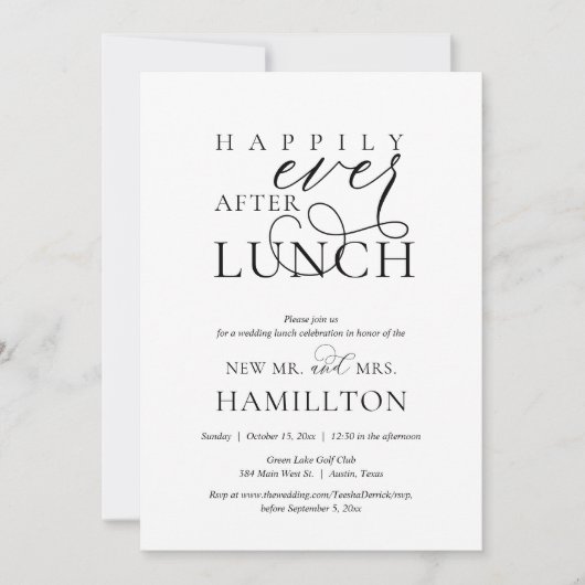 Happily Ever After Bruilofts lunch viering Kaart (Voorkant)