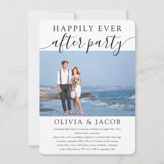 'Happily Ever After'-bruiloftsfeest Kaart (Voorkant)