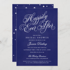Happily Ever After Bruiloftsinvitaties Koningsblau Kaart