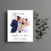 Happily Ever After Bruiloftsreceptie Foto Uitnodig