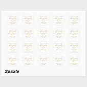 Happily Ever After Bruiloftsreceptie Ronde Sticker (Vel)
