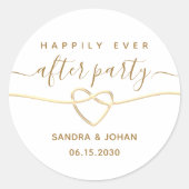 Happily Ever After Bruiloftsreceptie Ronde Sticker (Voorkant)