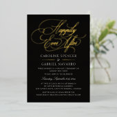 Happily Ever After Bruiloftsreceptie Uitnodiging (Staand Voorkant)