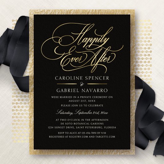 Happily Ever After Bruiloftsreceptie Uitnodiging