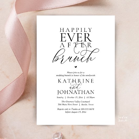 Happily Ever After Brunch Classy Wedding Elopement Kaart