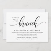 Happily Ever After Brunch Elopement, Modern Schrif Kaart (Voorkant)
