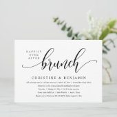 Happily Ever After Brunch Elopement, Modern Schrif Kaart (Staand voorkant)