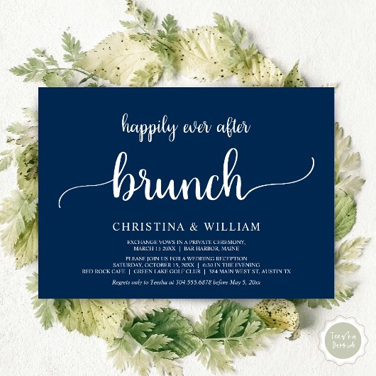 Happily Ever After Brunch, Elopement, Navy Blue In Kaart
