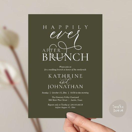 Happily Ever After Brunch Post Wedding Elopement Kaart