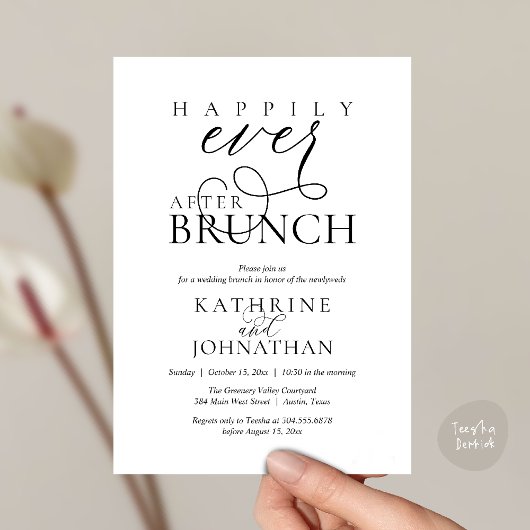 Happily Ever After Brunch Post Wedding Elopement Kaart