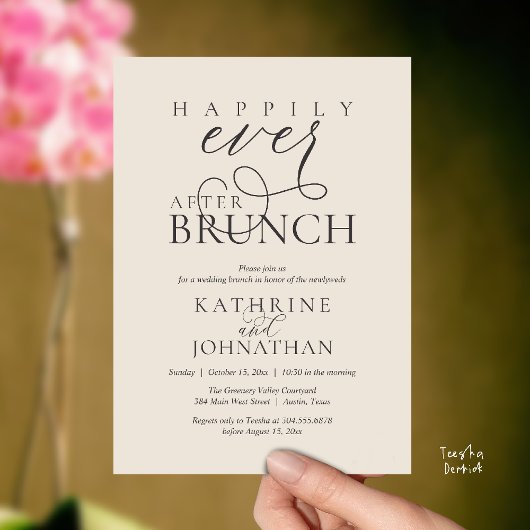 Happily Ever After Brunch Post Wedding Elopement Kaart