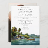 Happily Ever After Caribbean Photo Wedding Kaart (Voorkant / Achterkant)