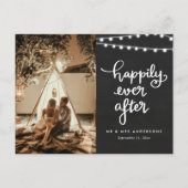 Happily Ever After | Chalkboard bruiloft foto Briefkaart (Voorkant)