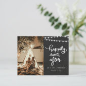 Happily Ever After | Chalkboard bruiloft foto Briefkaart (Staand voorkant)