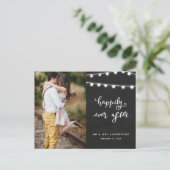 Happily Ever After | Chalkboard bruiloft foto Briefkaart (Staand voorkant)
