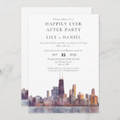 Happily Ever After Chicago Wedding Kaart (Voorkant / Achterkant)