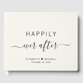 Happily Ever After Crème Bruiloft Gastenboek (Voorkant)