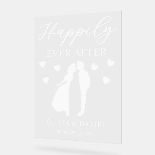 Happily Ever After Custom Wedding Acryl Bord (Hoek)