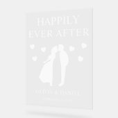 Happily Ever After Custom Wedding Reception Acryl Bord (Hoek)