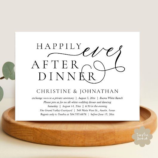 Happily Ever After Diner, Bruiloft Elopement Feest Kaart