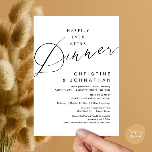 Happily Ever After Diner Romantische Bruiloft Kaart