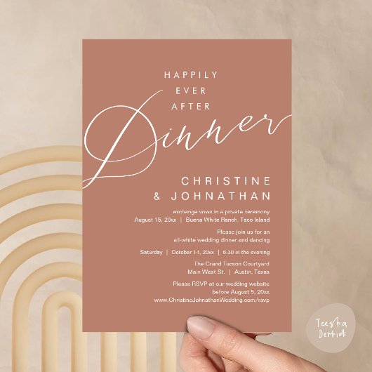 Happily Ever After Diner Romantische Bruiloft Kaart