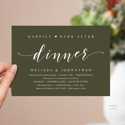 Happily Ever After Dinner, Modern Minimalist Kaart