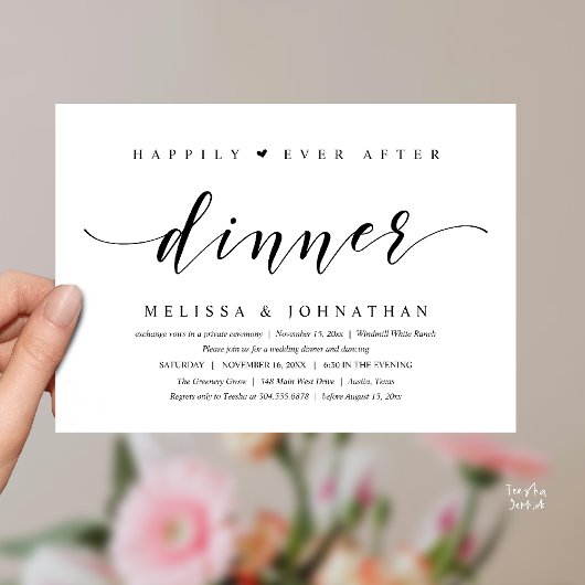 Happily Ever After Dinner, Modern Minimalist Kaart