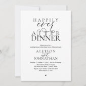Happily Ever After Dinner Modern Script Wedding Kaart (Voorkant)