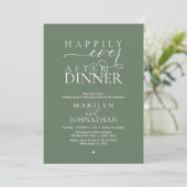 Happily Ever After Dinner Modern Wedding Reception Kaart (Staand voorkant)