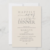 Happily Ever After Dinner Modern Wedding Reception Kaart (Voorkant)