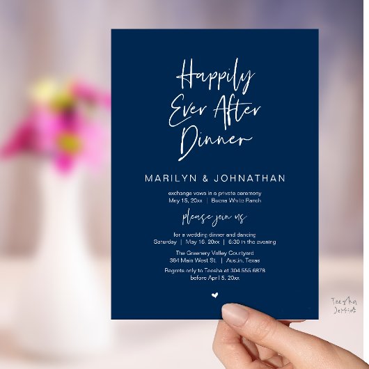 Happily Ever After Dinner Modern Wedding Reception Kaart