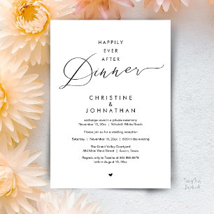 Happily Ever After Dinner Moderne Trouwreceptie Kaart