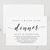 Happily Ever After Dinner, Trouw Elopement Feest Kaart (Voorkant / Achterkant)