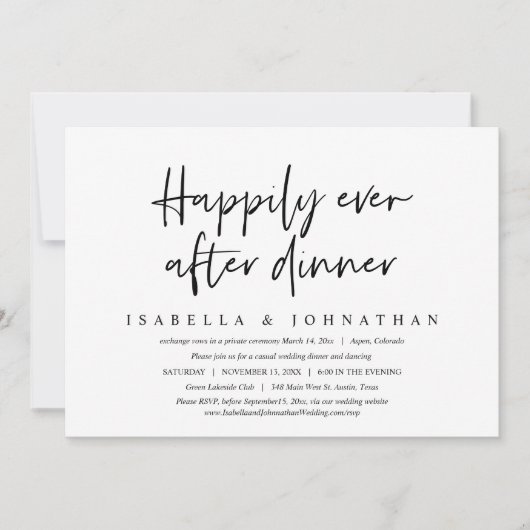 Happily Ever After Dinner, Trouwen met Bruiloftvlu Kaart (Voorkant)