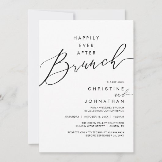 Happily Ever After Dinner Wedding Reception Dinner Kaart (Voorkant)