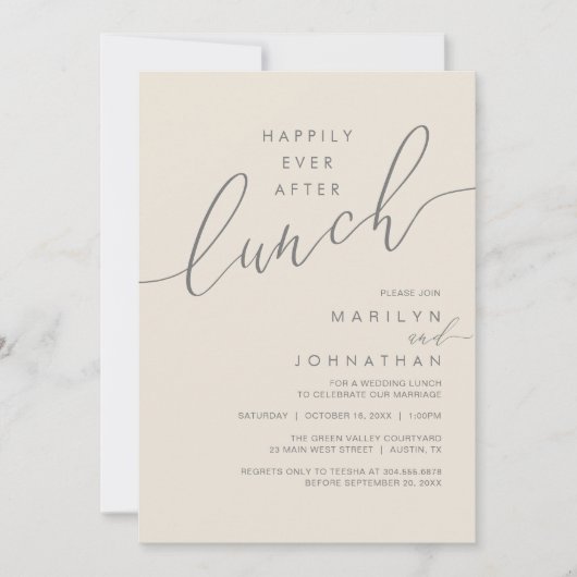 Happily Ever After Dinner Wedding Reception Dinner Kaart (Voorkant)