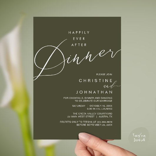 Happily Ever After Dinner Wedding Reception Dinner Kaart